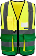 A-SAFETY yellow green construction vest