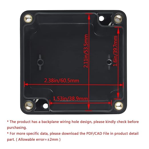 LeMotech Electrical Box ABS Plastic Project Box IP65 Waterproof Junction Box Project Case Universal Enclosure for Electronics Black 2.48x 2.28x 1.37 inch(63x58x35mm)(Pack of 2)