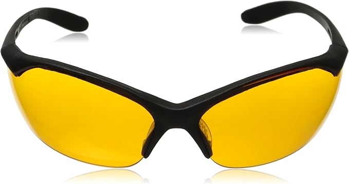 Howard Leight by Honeywell Vapor II Sharp-Shooter Anti-Glare Shooting Glasses, Orange Lens (R-01537),Black/Orange,Large