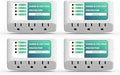 BSEED 3 Outlet Surge Protector for Refrigerator, Voltage Protector with Light Indicators for TV, PC, Washing Machine, and Other Home Appliance, Power Wall Surge Protector, 125V, 1875W, 4 Pack