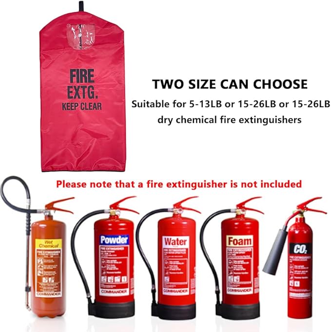 Fire Extinguisher Cover, Heavy Duty Fire Protective Sleeve from scuffs & scratches Accessories, 18"Wx26"L,1 Pcs (13-20LB)