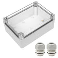 LeMotech Junction Box IP67 Waterproof Dustproof Electrical Box Project Box DIY Enclosure Gray with Transparent Clear Cover, External Size 6.9x4.9x3.0in (175x125x75mm)
