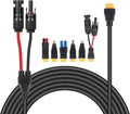 6-in-1 Solar Panel Connector Kit Solar Connector to DC5521 7909 8020 XT60 EC5 Solar Panel Multi Connector Cable Portable Heavy-Duty Weatherproof for RV Power Staion Generator(10ft)