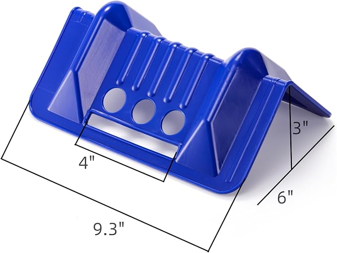 Dicunoy 10 Pack Flatbed Edge Protectors, Thick Cargo Edge Protectors, Plastic V Shaped Tie Down Strap Corner Protectors Used with Webbing, Blue Cargo Load Protector for Pallets, Trailer, Truck