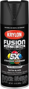 Krylon Fusion All-In-One Adhesive Spray Paint for Indoor/Outdoor Use, 12 oz, Black