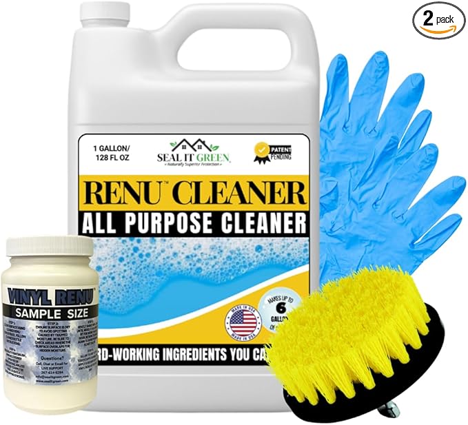 Renu Cleaner Concentrate Whole House Kit - Heavy Duty Cleaner, Removes Stains, Oxidation & More. Ideal For Vinyl Siding, Decks, Patio, Fences, Pavers & Outdoor Fabrics. Cleans an Incredible 3000 SF.