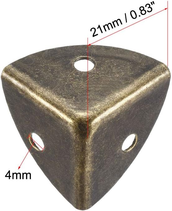 uxcell Metal Box Corner Protectors Edge Guard Protector 21 X 21 X 21mm Bronze Tone 8pcs for Table Corners and Desk Corners