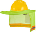 Hard Hat Sun Shade Full Brim, Hard Hat Visor Mesh Neck Sun Shield with Reflective Strips, Yellow