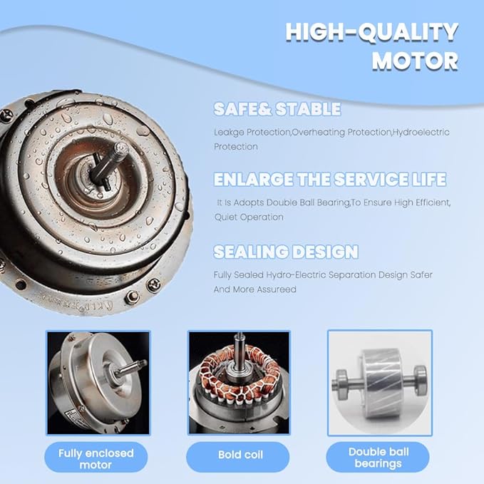 8 inch Exhaust Fan, 735CFM Wall Mounted Vent Fans, Ventilation Blower for Ceiling Bathroom Attic Window Basement Ventilation Fan, 110V 80W