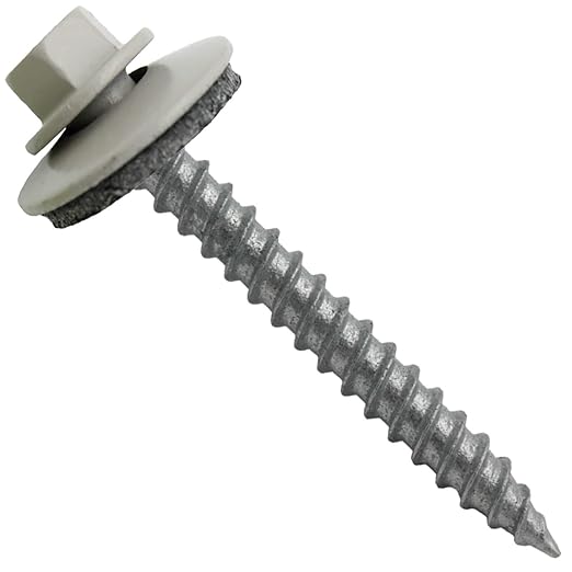 Metal Roofing Screws: (250) 12 x 2 ASH Gray Hex Sheet Metal Roof Screw. Sharp Point Metal to Wood siding Screws. 5/8" EPDM Washer