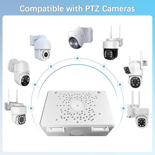 【Compatible with PTZ Cameras】 Security Camera Junction Box, Outdoor IP65 Waterproof CCTV Mounting Bracket, ABS Plastic Cable Concealment Box(4 Pack)