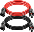 10AWG Solar Extension Cable 3FT – 2 Pack Red & Black PV Wire with Solar Connectors, 84-Strand Tinned Copper, Dual XLPE Insulated, Outdoor UV-Resistant Cable for RV, Inverter, Battery