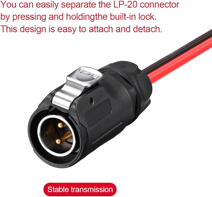 10AWG 2 Pin Power Industrial Circular Connector to Solar Adapter for River RV Solar Ports Solar Panel Suitcase(6FT)