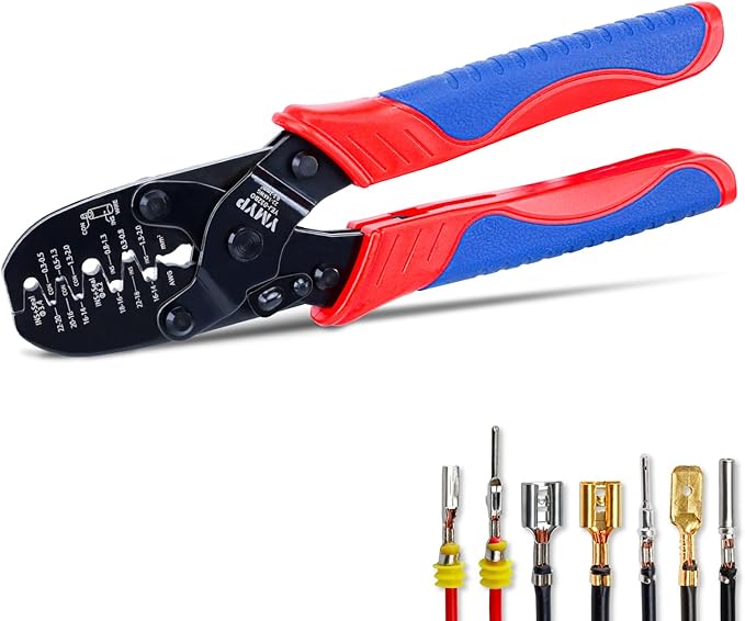 Weather Pack Crimper & Metri Pack Crimping Tool for 0.3–2.0mm² (22–14 AWG) Open Barrel & Sealed Terminals – Fits Deutsch DT/DTM, Waterproof Connector– Dual Cavity Connector Crimper YEJ-032BO