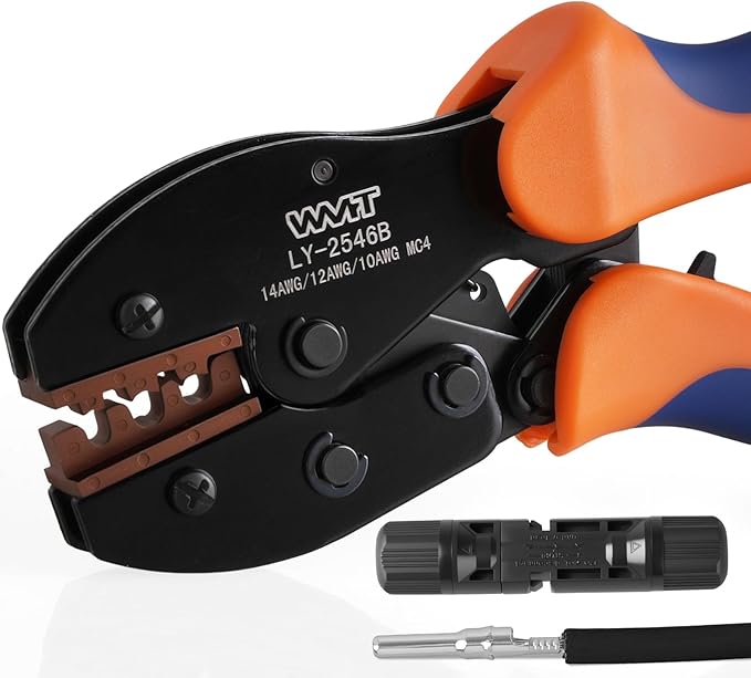WMT Solar Crimping Tool for MC4 Connectors, Professional PV Cable Crimper for 14-10AWG(2.5/4/6mm²), Solar Panel Connectors Wire Installation