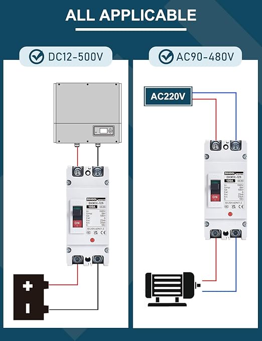 DIHOOL DC Main 100 Amp Circuit Breaker, Battery Disconnect Switch for Boat Trolling Motor Marine ATV Trailer