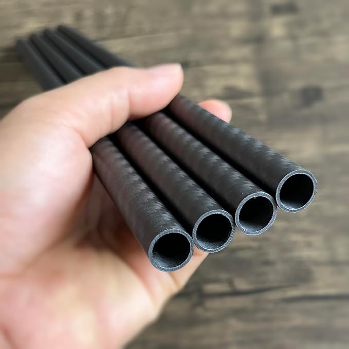 4pcs Carbon Fiber Tube 12mmx10mmx420mm,3K roll Wrapped Twill Matte Finish