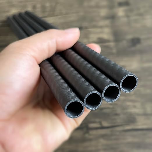 4pcs Carbon Fiber Tube 12x10x500mm,6~50mm Available, 3K roll Wrapped Twill Matte Finish.