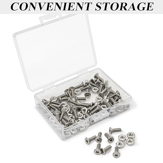 50 Sets D Series Panel Screws and Nuts Kit Panel Mount Connector M2.5 x 8 mm Stainless Steel Screw Audio Server Rack Mounts Screws for Attaching D Series Connectors to Panels, with A Hex Wrench