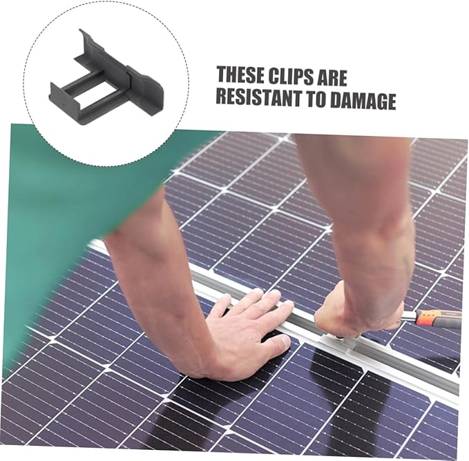 MERRYHAPY 12pcs Photovoltaic Panel Water Guide Clips Durable Mud Clamp for Efficient Water Drainage Compatible with Various Solar Panel Types
