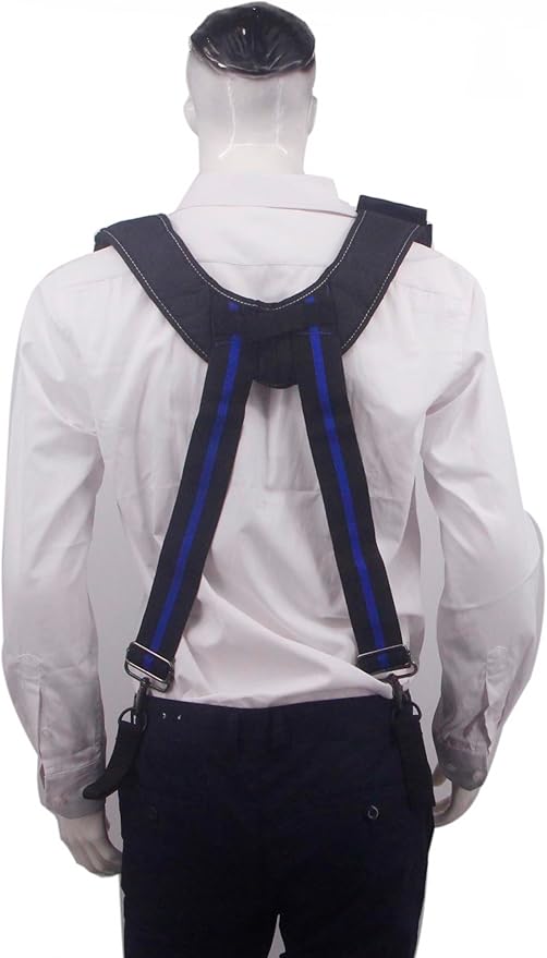 Tool Belt Suspender for Men 4 Point Padded with Attachment Loops, WristBand Pouch Pocket for Construction Worker