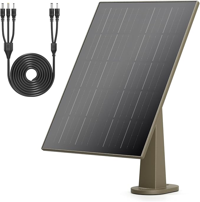 8W Solar Panel for Trail Camera Hunting Camera, Built-in 12V/6166mAh,6V/12333mAh Rechargeable Lithium Battery IP66 Waterproof Hunting Accessory for Edge Series Camera&ULTRA,X,X Pro,Pro 3,SK Camera etc