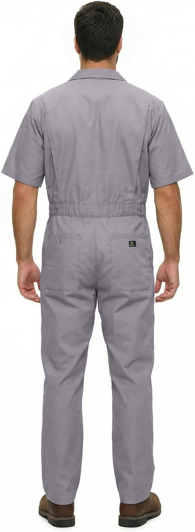 Natural Uniforms Mens Short Sleeve Zip Up Coverall, Stain and Wrinkle Resistant (Grey, 4X-Large)