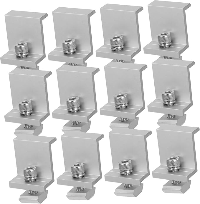 40 Solar Panel Side Pressure Blocks Household Clamp Kit Mid Clamp for Solar Panel Rack Aluminum Alloy Mid Clamps