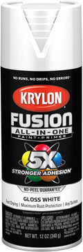 Krylon Fusion All-In-One Adhesive Spray Paint for Indoor/Outdoor Use, 12 oz, White
