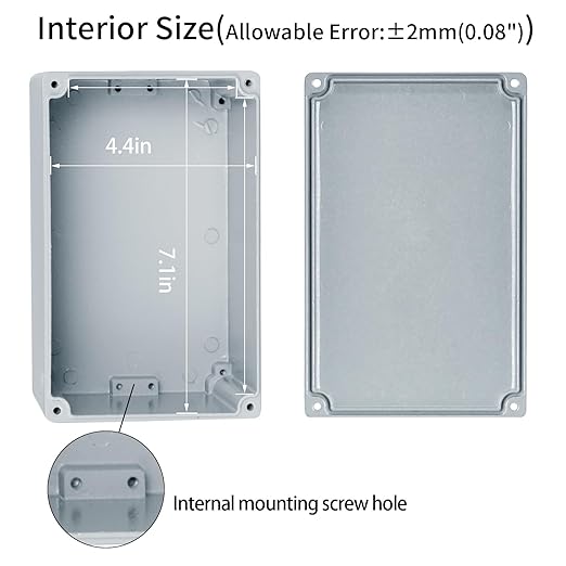 Aluminum Enclosure Project Box Waterproof IP66 Aluminum Alloy Metal Junction Box Electrical Junction Box Project Enclosure Gray 7.4"x4.7"x3"