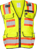 Ironwear 1278FR-L-03-LG ANSI Class 2 Flame Retardant Polyester Surveyor SAFETY Vest with 2" Silver Reflective Tape, Lime, Large