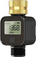 Water Flow Meter with Brass Metal Thread, Measures Gallons/Liters & Flow Rate – Ideal for RV Water Tank Filling, Garden Hose Watering, Lawn Sprinklers & Nozzle Sprayers