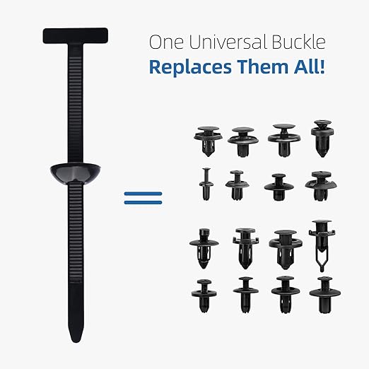 150 Pcs Nylon Universal Cable Tie Buckle for Car - Self-Locking and Easy Install Zipper Clips with Pin & Button Design - UV-Resistant Zip Tie for Quick and Effortless Car Daily Repair