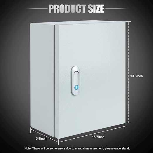Steel Electrical Junction Box, Indoor&Outdoor Electrical Enclosure Box, Wall Mounted Waterproof&Dustproof Metal Box, Universal Electric Equipment Enclosure Box with Safety Locks and Mounting Plates