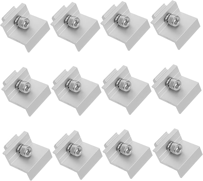 12pcs Solar Panel Holder Clamp Metal Rack Clip for Easy Installation Stable Support Versatile Use Household