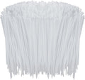 500 Pcs White Zip Ties, 8 Inch Clear Self-Locking Nylon Cable Ties, Premium Heavy Duty Plastic Wraps Wire Ties for Indoor and Outdoor