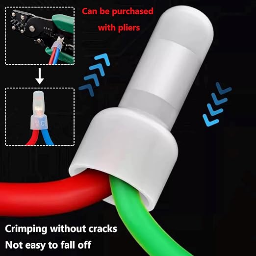 smseace 150 Pcs Nylon Closed End Crimp Terminal -Crimp Caps Wire Connectors for 22-16 AWG - Ideal for Automotive, Audio, and Electrical Applications