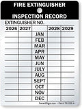 SmartSign Fire Extinguisher Tags, Record 4-Year Maintenance & Inspection Tag, 3 x 2.25 Inches Heavy Duty Aluminum, Pack of 10