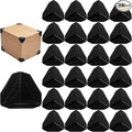 ZENFUN 200 Pcs Packaging Edge Protectors, Plastic Heavy Duty Shipping Box Corner Protectors Corner Guards for Boxes, Cartons, Panel Packaging, Black, 2.4'' L x 2.4'' W x 2.4'' H
