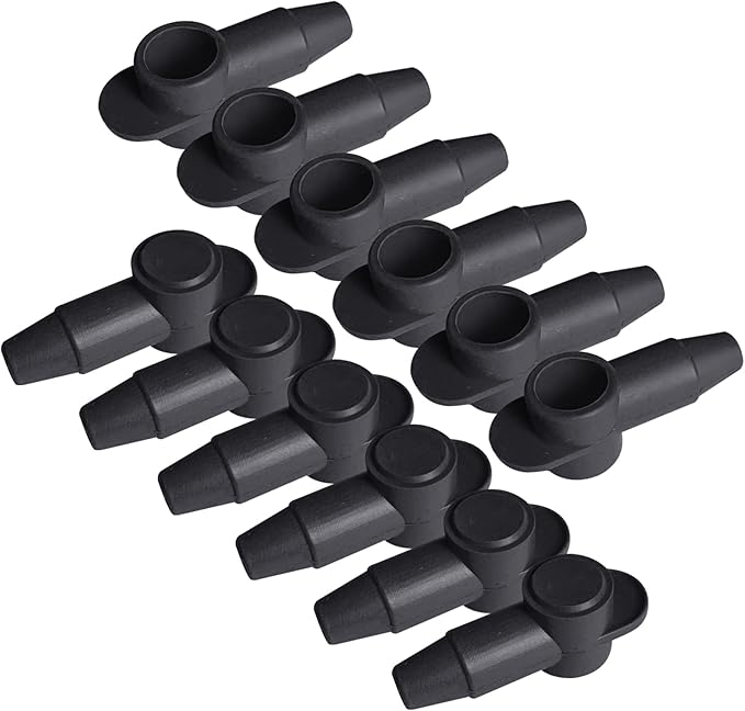 Ampper 12 Pcs Silicone 1/4", 5/16" Stud Terminal Covers, Flexible Post Terminal Cover Protector Boot for Battery Ground Junction Block Post, Fits 6-1 Gauge Wire (Black)