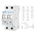 MOLLOM DC 2 Pole Miniature Circuit Breaker,400V 20A, C20 Scene Visualization Custom MCB Thermal Magnetic Trip, 6KA Breaking Capacity DC Disconnect Switch for Solar PV System