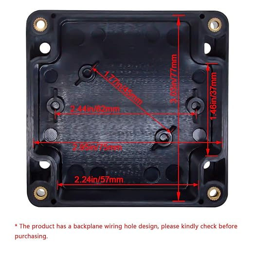 LeMotech ABS Plastic Electrical Project Case Power Junction Box, Project Box Black 3.27"x3.19"x2.2"(83 x 81 x 56mm)(Pack of 2)