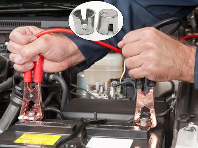 8 Pieces Battery Post Shims Caps Adapter Terminal Cable End Repair Kits for Positive or Negative Posts, Car Battery Terminal Post Connectors Battery Cover Anode Cathode Sleeves Repair Shims Tools