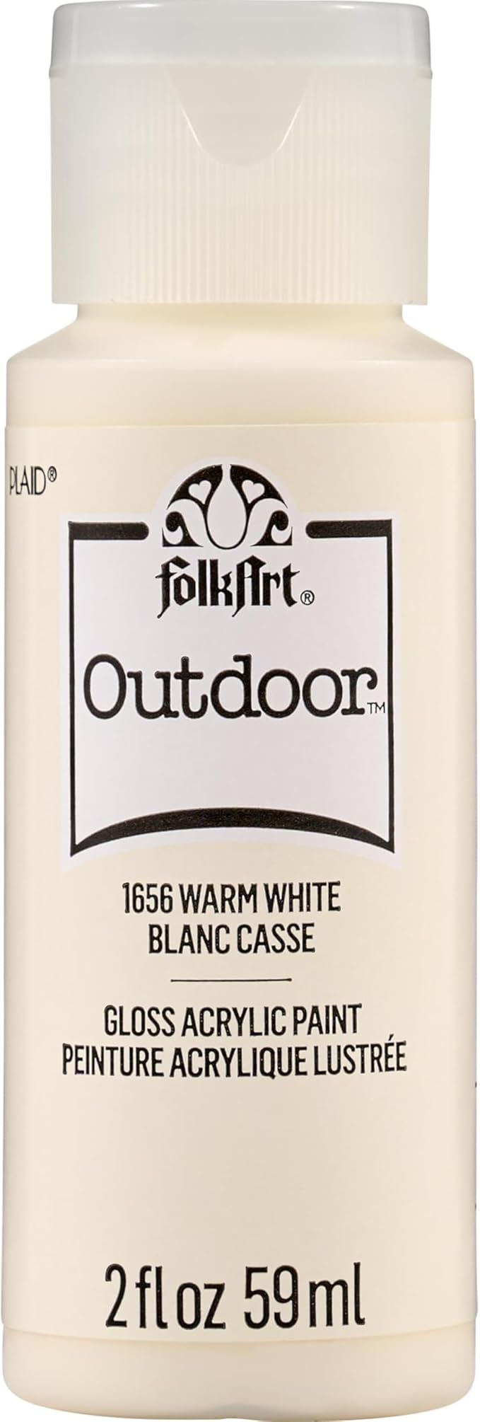 FolkArt Outdoor Acrylic Paint in Assorted Colors (2 Ounce), 1656 Warm White
