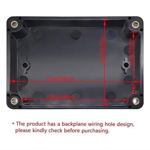 LeMotech Junction Box IP65 Waterproof Project Box Dustproof ABS Plastic Electrical Boxes Universal Enclosure for Electronic Black 3.93x 2.68x 1.97 inch (100 x 68 x 50 mm)(Pack of 2)