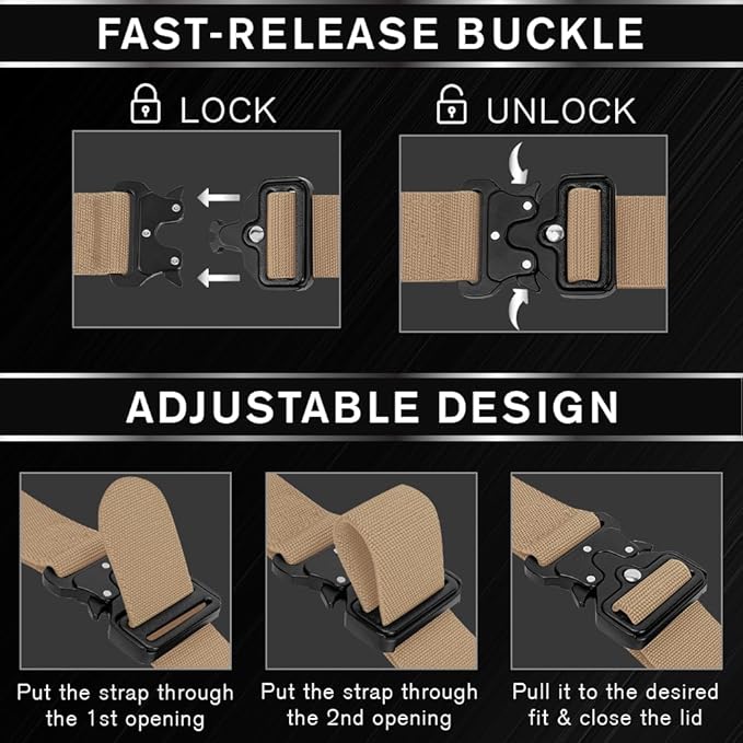 TECEUM Tactical Belt – Heavy-Duty & Quick Release – Military, Work, Rigger, Duty & Utility Belt for Men