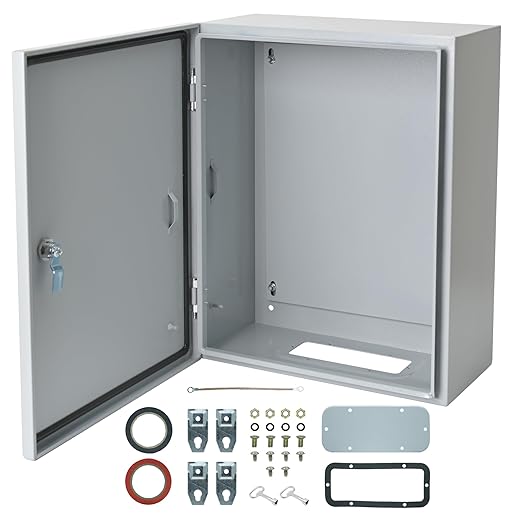Generic Waterproof Electrical Enclosure 20 x 16 x 10'', Outdoor Electrical Box Weatherproof, Electrical Junction Box with Reinforced Lock, Gray, JYX504025