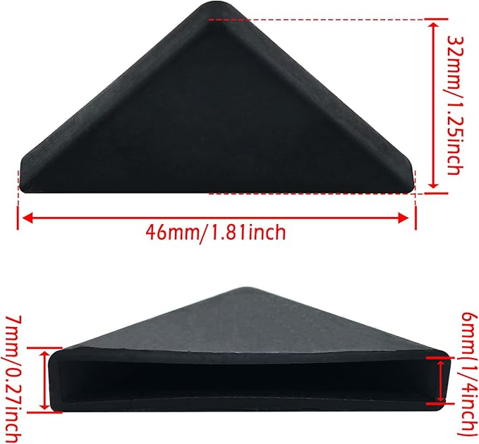 6mm(1/4inch) Black Triangle Shape Plastic Glass Corner Protector,Anti-Collision Right-Angle Plastic Corner Guard for Furniture,Wood Planks,Picture Frame, Painting, Shipping, Packing(40pcs)