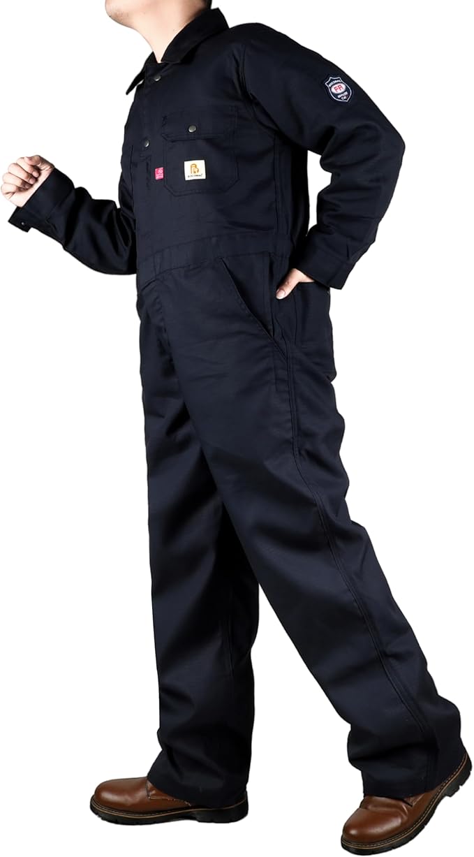 BOCOMAL FR Coverall High Visibility 6oz Lightweight Rip-Stop Flame Resistant/Fire Retardant High Vis Coveralls