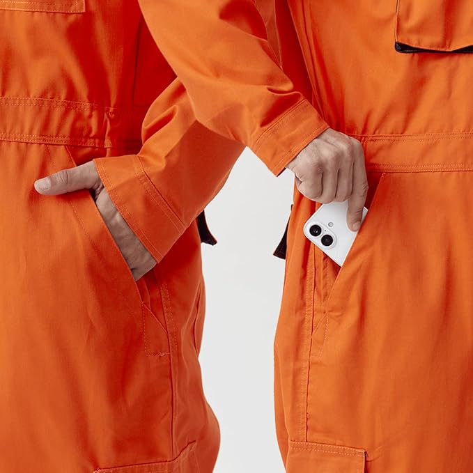 Men's Work Coverall Long Sleeves Overalls Mechanics Coveralls Workwear Jumpsuit with Multi Pockets